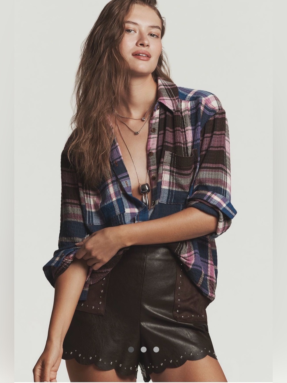 Anthropologie Pilcro Hadley Relaxed Plaid Button Down. M.